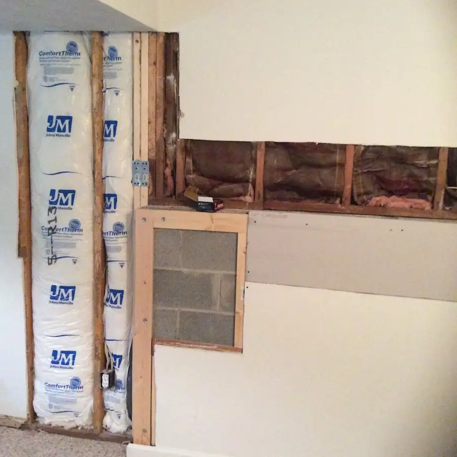 Wall insulation replacement during Basement Flood Cleanup in Mill Creek East